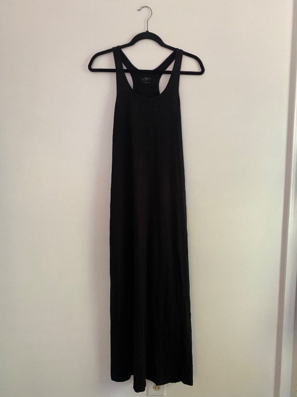 Ann Taylor Loft Black Maxi Racerback Tank Dress Size XS